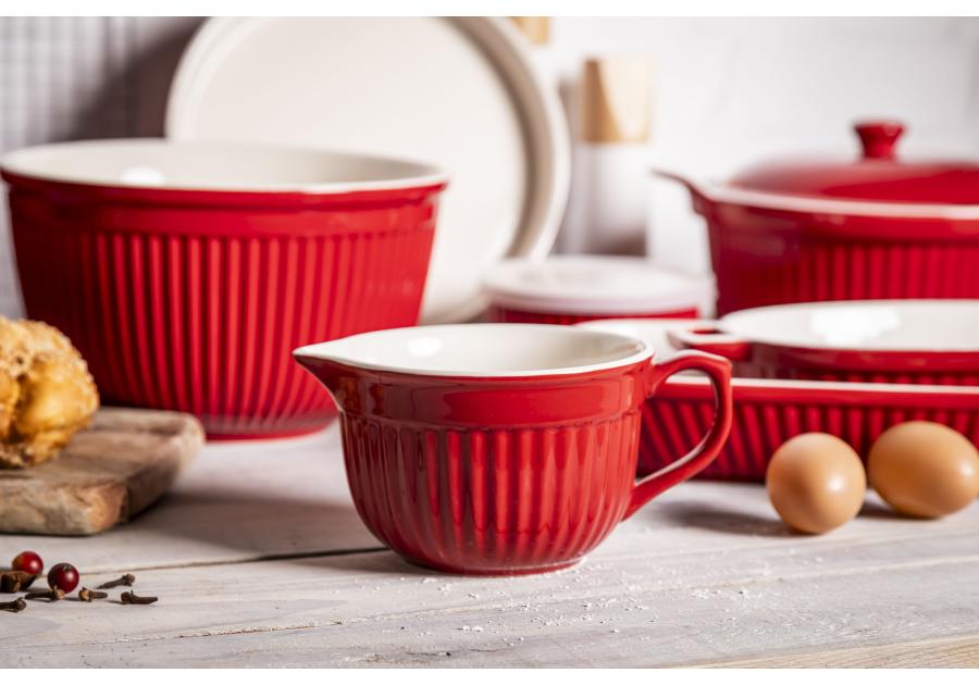 Zdjęcie: Naczynie ceramiczne z uchwytem i wylewką Red Chilli 17,5x13,5x9 cm - 550 ml ALTOMDESIGN