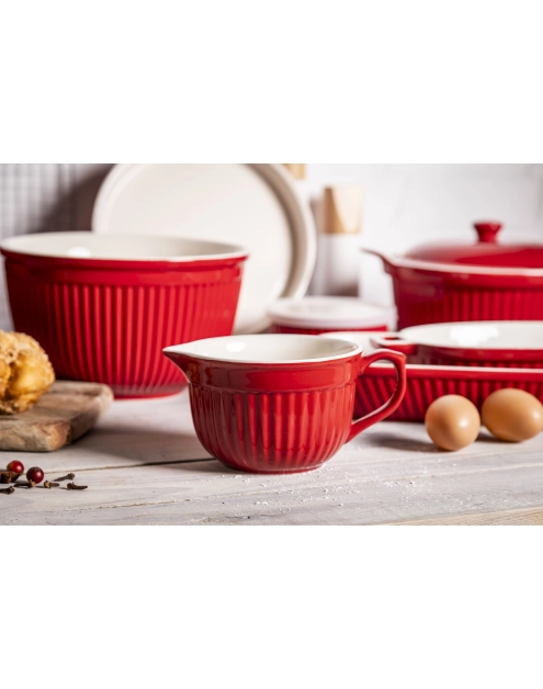 Zdjęcie: Naczynie ceramiczne z uchwytem i wylewką Red Chilli 17,5x13,5x9 cm - 550 ml ALTOMDESIGN