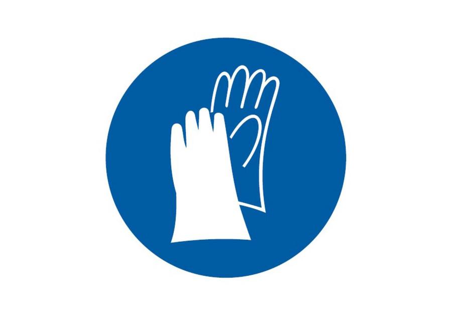 Zdjęcie: Oznaczenie "Nakaz stosowania ochrony rąk" 21x21 cm METRO