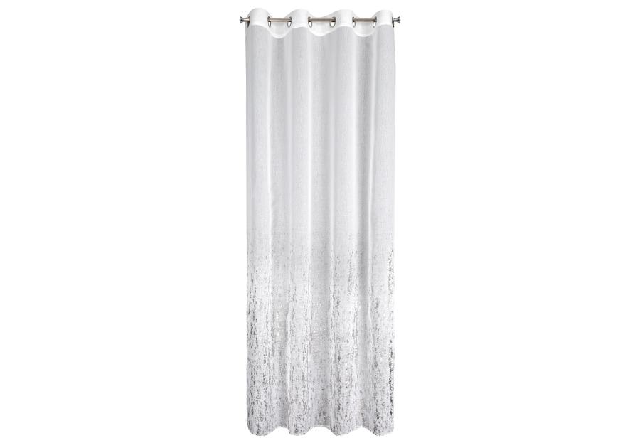 Zdjęcie: Firana Olivia 140x250 cm biało-srebrna na przelotkach EUROFIRANY