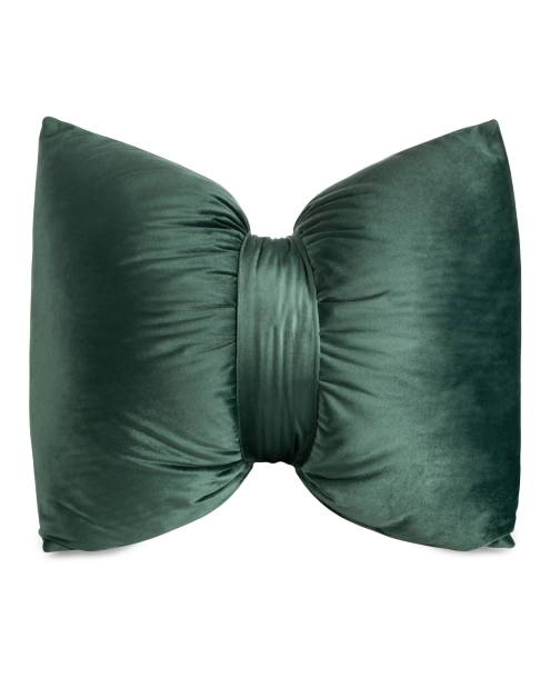 Zdjęcie: Poduszka dekoacyjna Kokarda welwetowa 45x55 cm ciemnozielona EUROFIRANY
