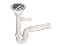 Zdjęcie: Syfon zlewozmywakowy rurowy 3 5 x50 mm z podłączeniem do pralki lub zmywarki MCALPINE