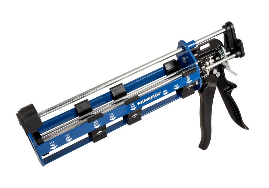 Zdjęcie: Wyciskacz manualny do kartuszy: 385/600 ml(3:1), 280/300/310 ml, 380-410 ml (10:1), 4,5 kN RAWLPLUG