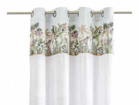 Zasłona welwetowa dżungla heavenly chic biało-błękitny 140x270 cm CHIC HOME