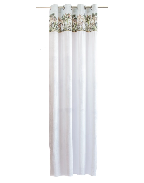 Zdjęcie: Zasłona welwetowa dżungla heavenly chic biało-błękitny 140x270 cm CHIC HOME