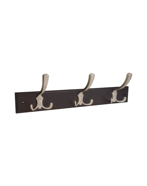 Zdjęcie: Wieszak 3 haczyki Celebes nikiel wenge 480x70 mm METRO