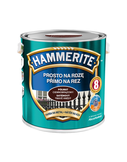 Zdjęcie: Farba do metalu 2,5 L ciemnobrązowy półmat HAMMERITE