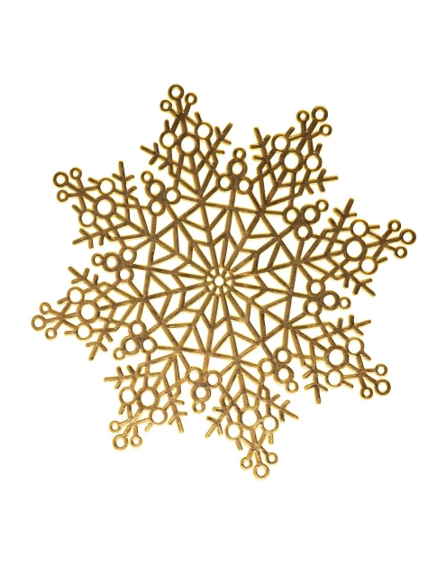 Zdjęcie: Mata stołowa PVC średnica 38 cm dekorowana pałatek śniegu złota ALTOMDESIGN