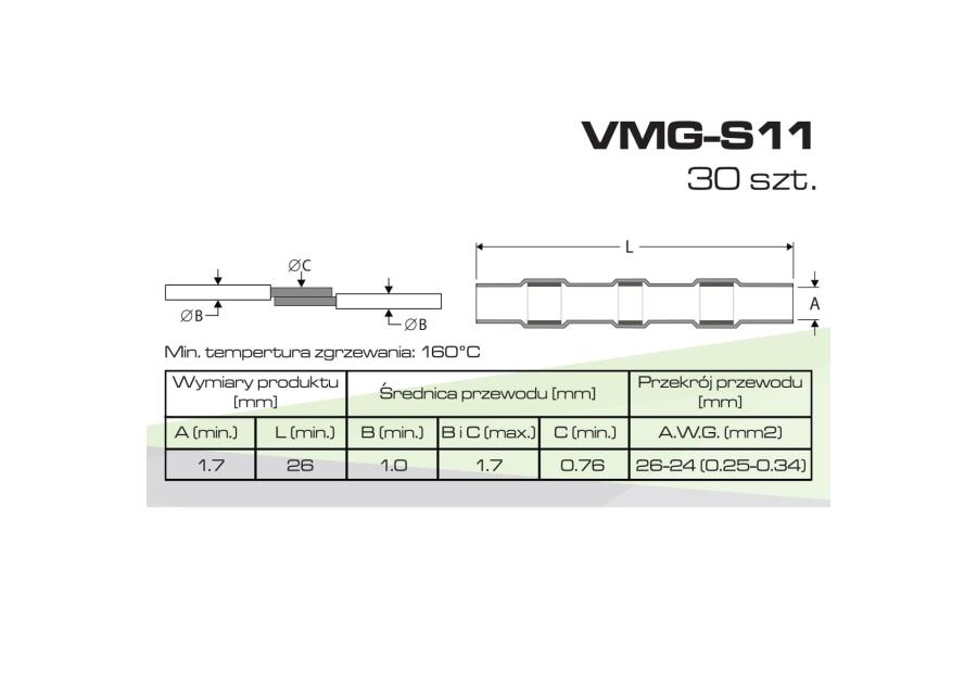 Zdjęcie: Rurki termokurczliwe z cyną i klejem 0.25-0.34 mm 30 szt. VMG-S11 VAYOX