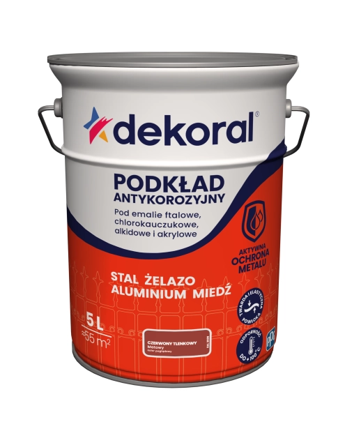 Zdjęcie: Podkład antykorozyjny 5 L czerwony tlenkowy DEKORAL