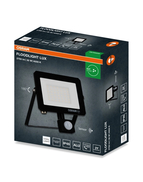 Zdjęcie: Oprawa oświetleniowa LED FL Lux sensor 30 W 840 IP65 BK OSRAM