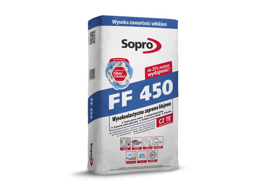 Zdjęcie: Zaprawa klejowa wysokoelastyczna FF 450 25 kg SOPRO
