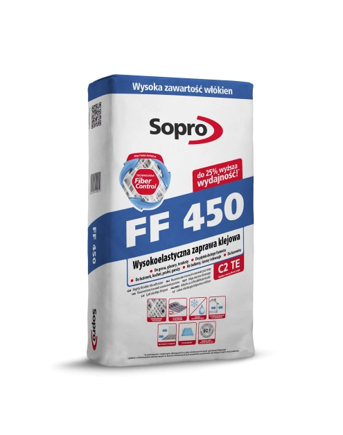 Zdjęcie: Zaprawa klejowa wysokoelastyczna FF 450 25 kg SOPRO