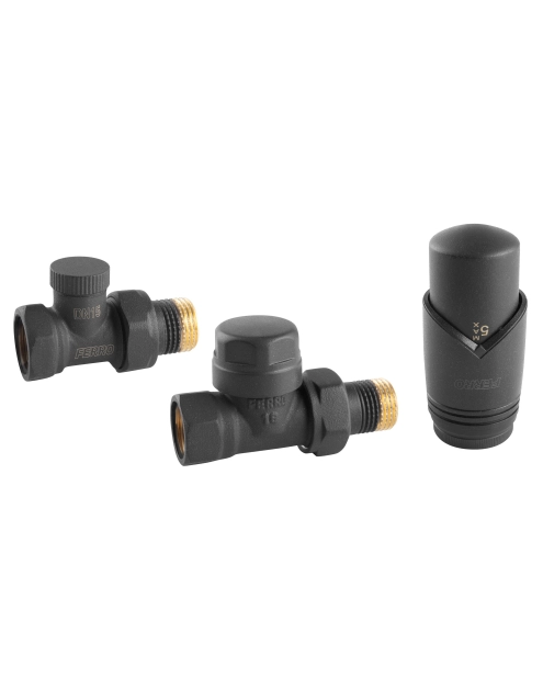 Zdjęcie: Zestaw termostatyczny prosty antracyt FERRO