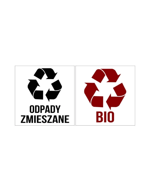 Zdjęcie: Oznaczenie "Bio i Odpady zmieszane" 15x15 cm METRO