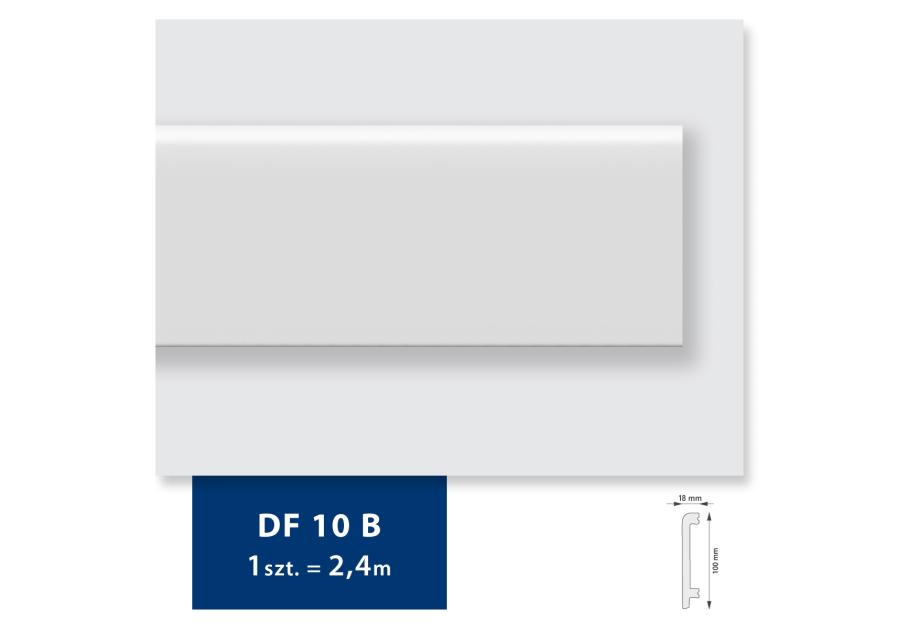 Zdjęcie: Listwa przypodłogowa z polimeru HD 2,4 mb DF10B biała 10x1,9 cm DMS