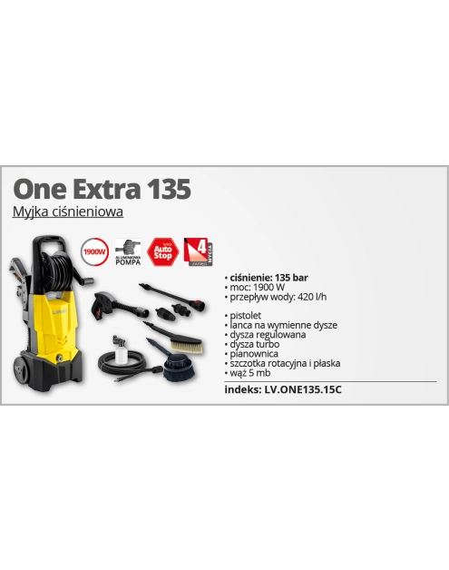 Zdjęcie: Myjka wysokociśnieniowa One Extra 135 LAVOR