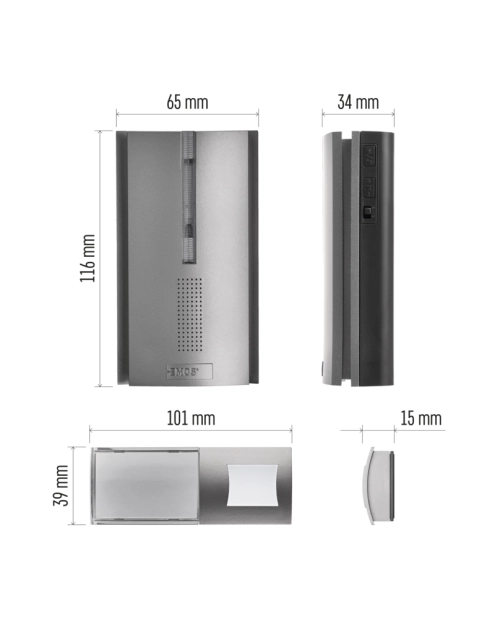 Zdjęcie: Dzwonek bezprzewodowy DC P5763, 3xAA, możliwość przedłużenia zasięgu przycisku EMOS