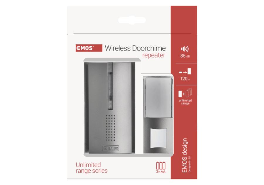 Zdjęcie: Dzwonek bezprzewodowy DC P5763, 3xAA, możliwość przedłużenia zasięgu przycisku EMOS