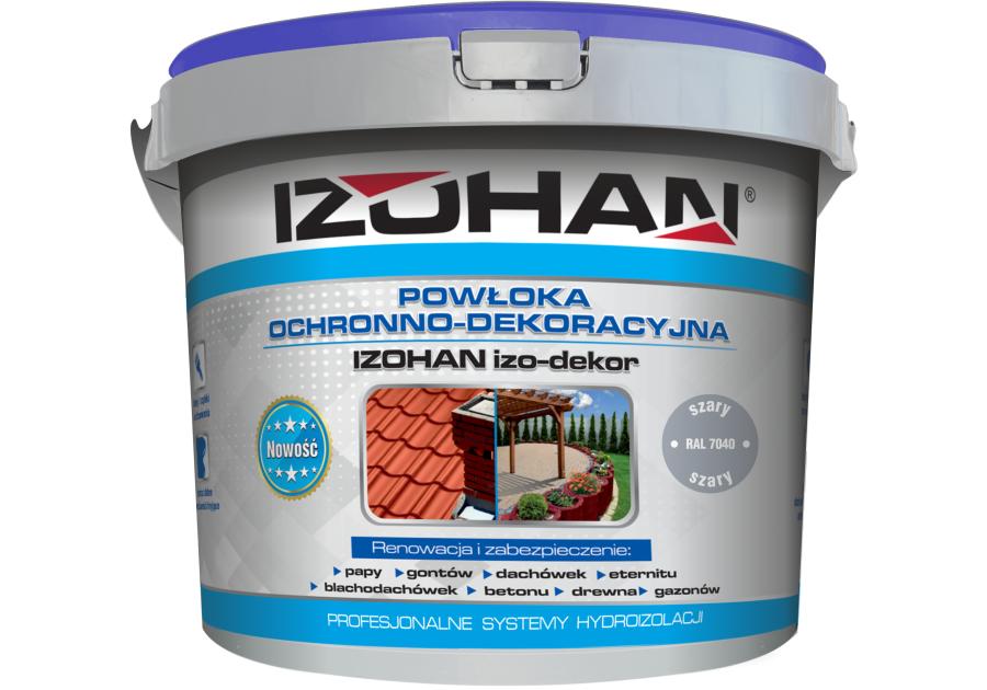 Zdjęcie: Powłoka ochronno-dekoracyjna Izo-Dekor szary RAL 7040, 5 kg IZOHAN