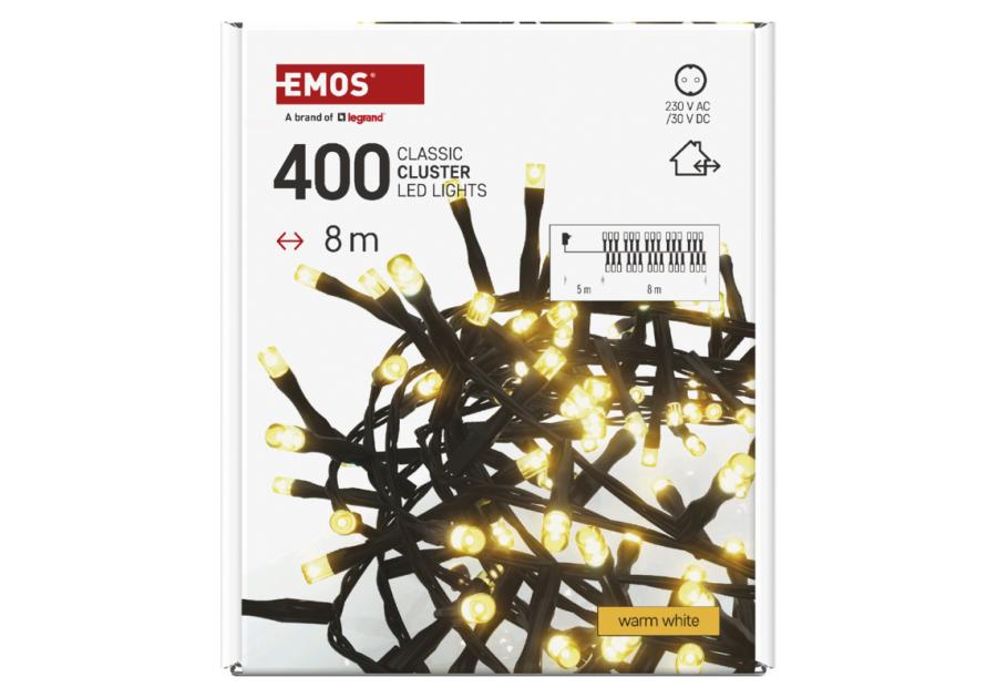 Zdjęcie: Lampki choinkowe LED Classic Cluster, jeżyk, 400 LED 8 m, ciepła biel, IP44 EMOS