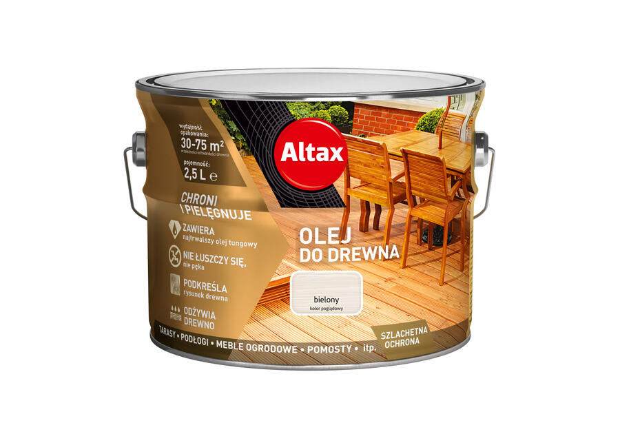 Zdjęcie: Olej do drewna 2,5 L bielony ALTAX
