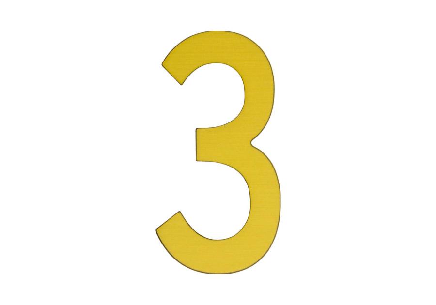 Zdjęcie: Cyfra 3 samoprzylepna 50 mm złoty szczotkowany METRO