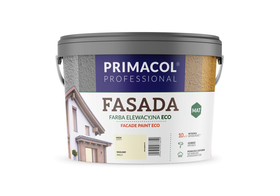 Zdjęcie: Farba fasadowa Eco kolor waniliowy 9 L PRIMACOL