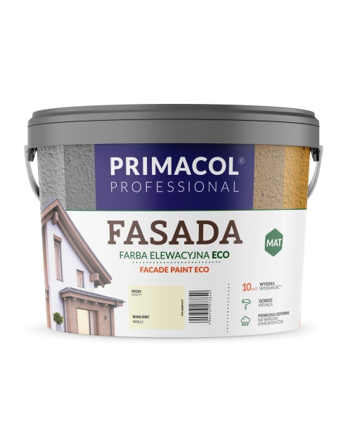 Zdjęcie: Farba fasadowa Eco kolor waniliowy 9 L PRIMACOL