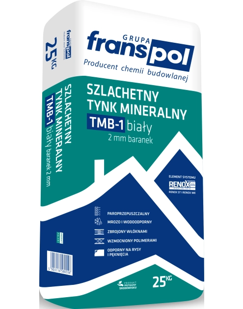 Zdjęcie: Tynk mineralny MTB-1 biały baranek 2 mm - 25 kg FRANS-POL