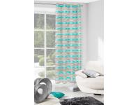 Zdjęcie: Zasłona Lora 140x250 cm brązowo-turkusowa na przelotkach EUROFIRANY