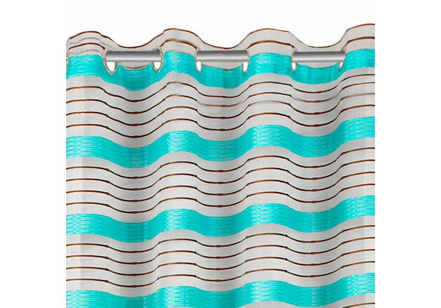 Zdjęcie: Zasłona Lora 140x250 cm brązowo-turkusowa na przelotkach EUROFIRANY