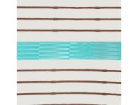 Zdjęcie: Zasłona Lora 140x250 cm brązowo-turkusowa na przelotkach EUROFIRANY