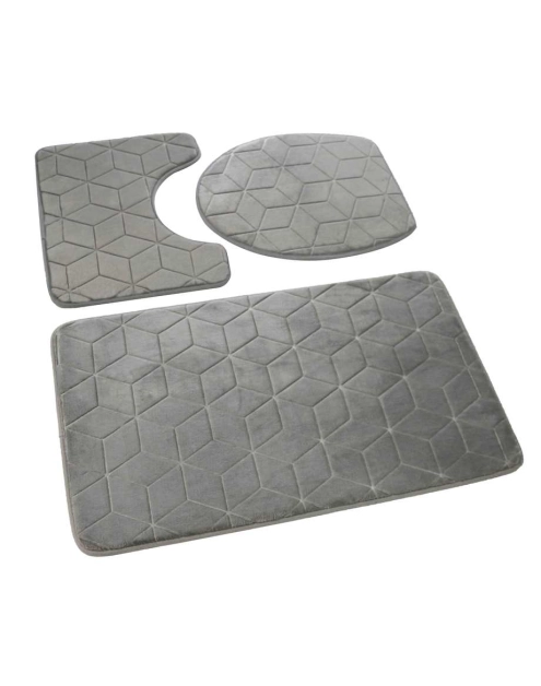 Zdjęcie: Dywanik łazienkowy Sumba komplet 3 sztuki lz31 szary jasny 02 EUROMAT