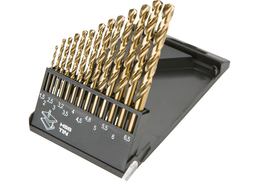 Zdjęcie: Wiertła do metalu HSS-TiN 1.5-6.5 mm, zestaw 13 szt. GRAPHITE