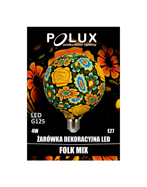 Zdjęcie: Żarówka dekoracyjna Folk Mix G125 E27 4 W POLUX