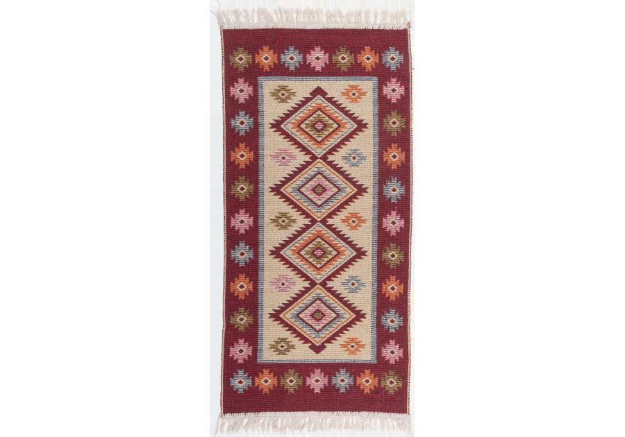Zdjęcie: Dywan Kilim 80x150 cm bordo romby MULTI-DECOR