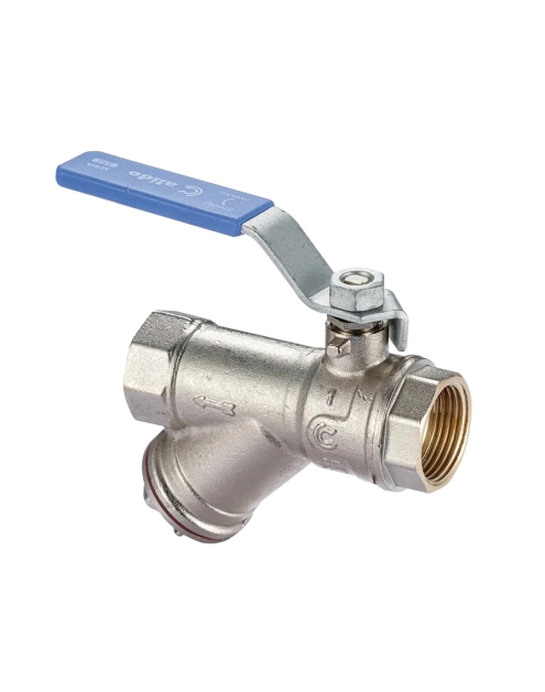 Zdjęcie: Zawór kulowy S30 W/W 1" z niebieską rączką i filtrem, PN30 CALIDO