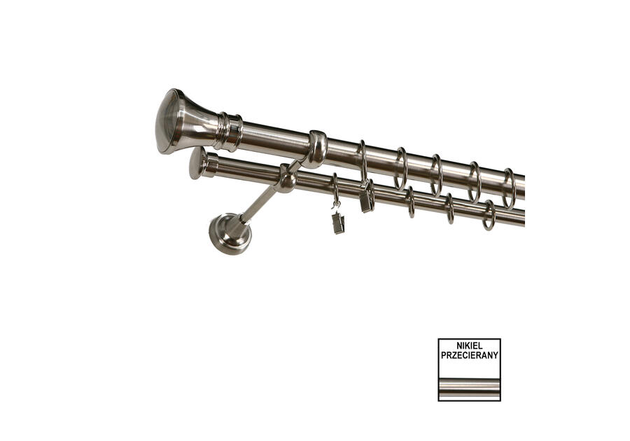 Zdjęcie: Karnisz podwójny Zeus fi 25 mm - 240 cm colloseum nikiel KARWEL