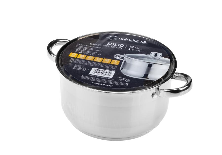 Zdjęcie: Garnek nierdzewny Solid 22 cm 4,5 L GALICJA
