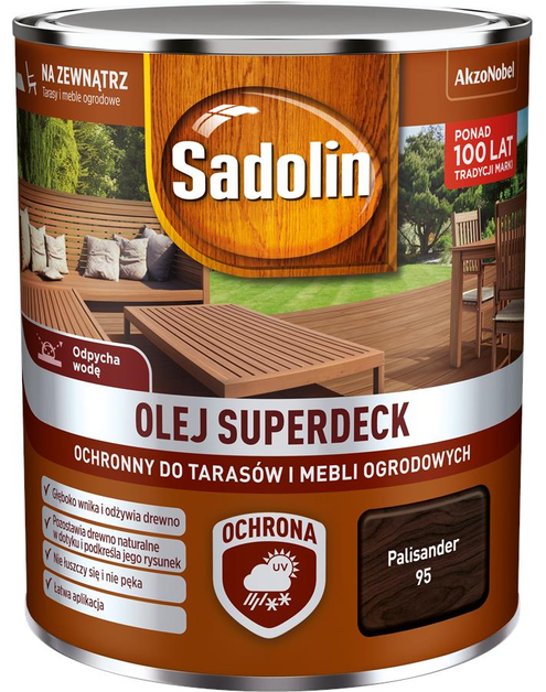 Zdjęcie: Olej do drewna 0,75 L palisander Superdeck SADOLIN