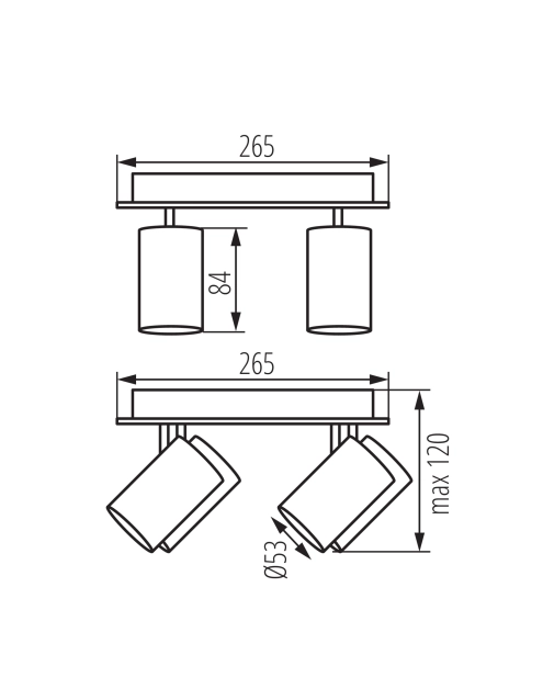 Zdjęcie: Oprawa oświetleniowa 4x max 10 W Evalo EL-4O W-SR KANLUX