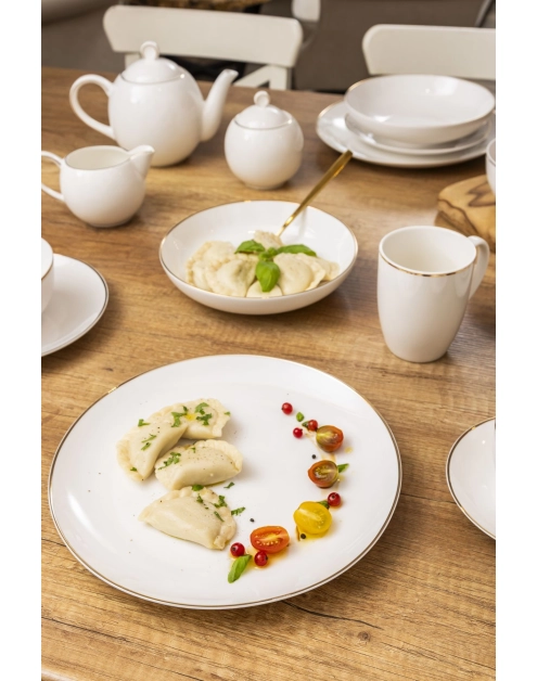 Zdjęcie: Talerz płytki 26 cm Bella Złota Linia kremowyowy ALTOMDESIGN