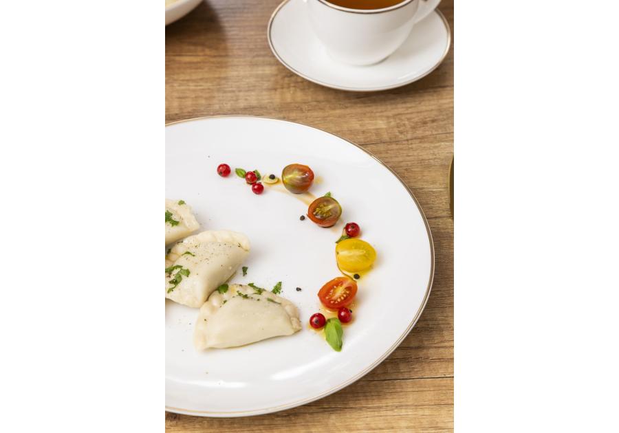 Zdjęcie: Talerz płytki 26 cm Bella Złota Linia kremowyowy ALTOMDESIGN