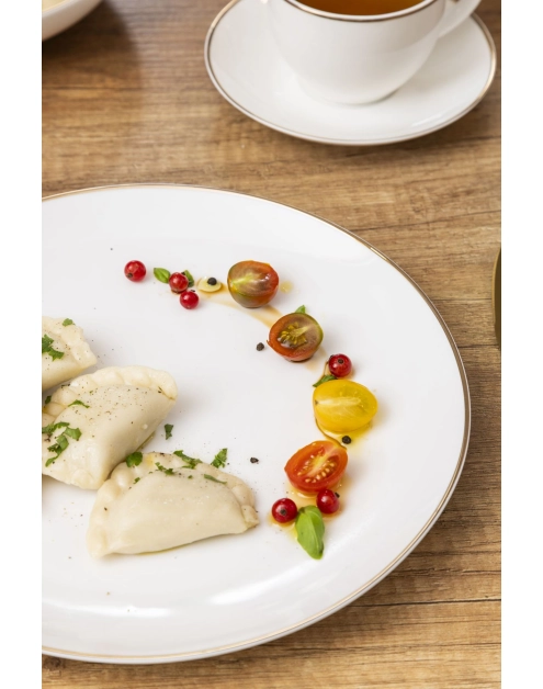 Zdjęcie: Talerz płytki 26 cm Bella Złota Linia kremowyowy ALTOMDESIGN