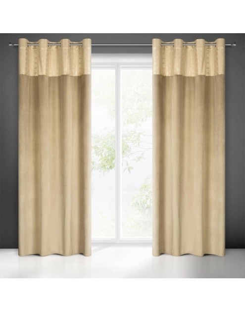 Zdjęcie: Zasłona gotowa Elen 140x250 cm beżowy EUROFIRANY
