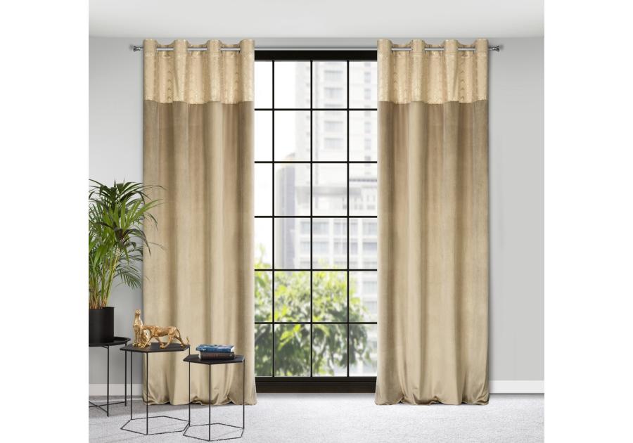 Zdjęcie: Zasłona gotowa Elen 140x250 cm beżowy EUROFIRANY