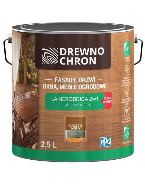 Zdjęcie: Lakierobejca 2w1 orzech jasny 2,5 L DREWNOCHRON