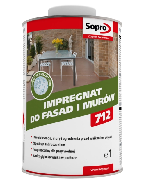 Zdjęcie: Impregnat do fasad i murów FAD 712 1 L  SOPRO