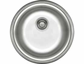 Zlewozmywak Twist satyna szczotkowana 1K fi420x170, 3,5" + osprzęt DEANTE